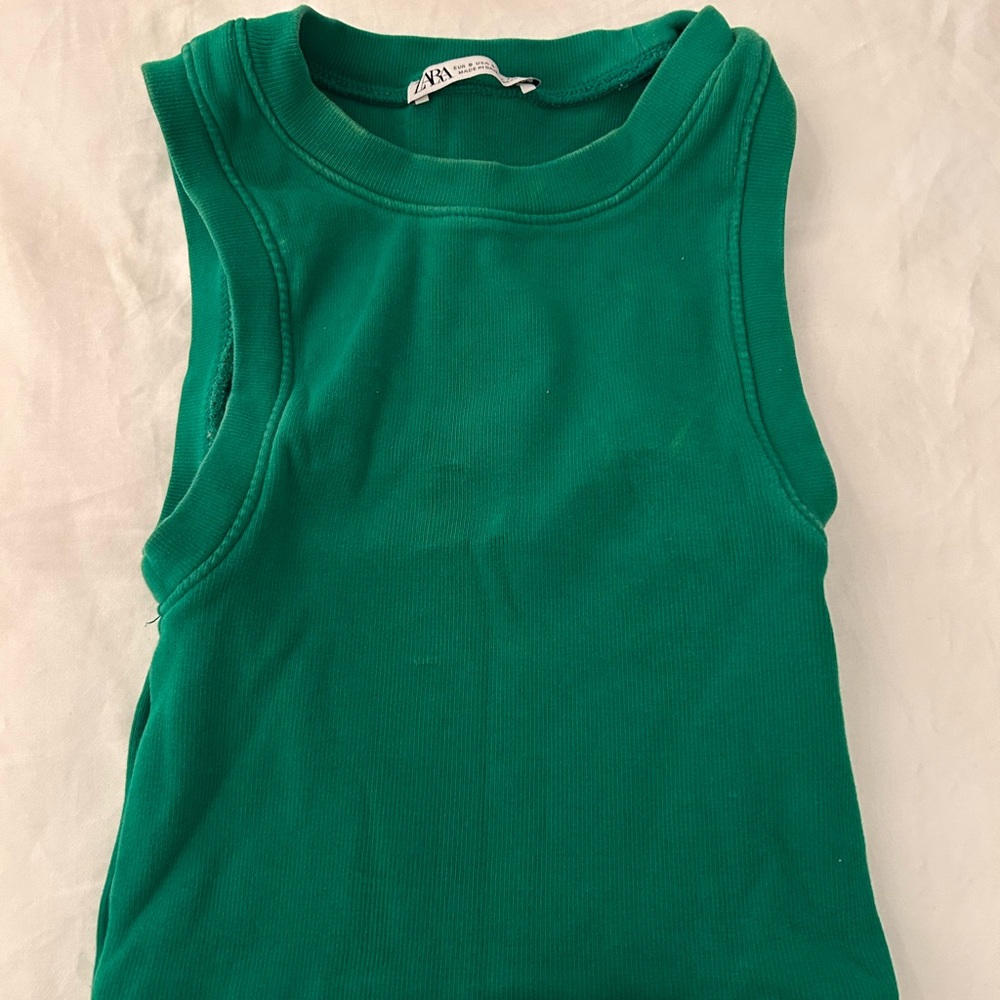 Zara Vibrant Green Kids Tank Top